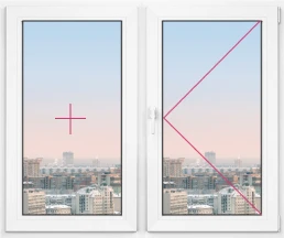 Двухстворчатое окно Rehau Delight Decor 1000x600 - фото - 1