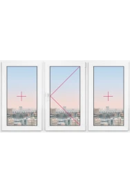 Трехстворчатое окно Rehau Thermo 1700x1700 - 1 Трехстворчатое окно Rehau Thermo 1700x1700 - фото - 1