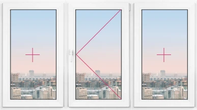 Трехстворчатое окно Rehau Grazio 2600x2600 - фото - 1