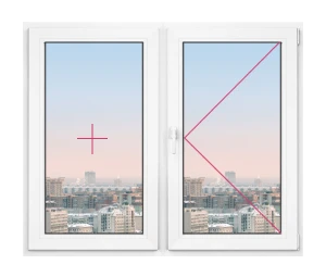 Двухстворчатое окно Rehau Delight Design 1200x600 - фото - 1